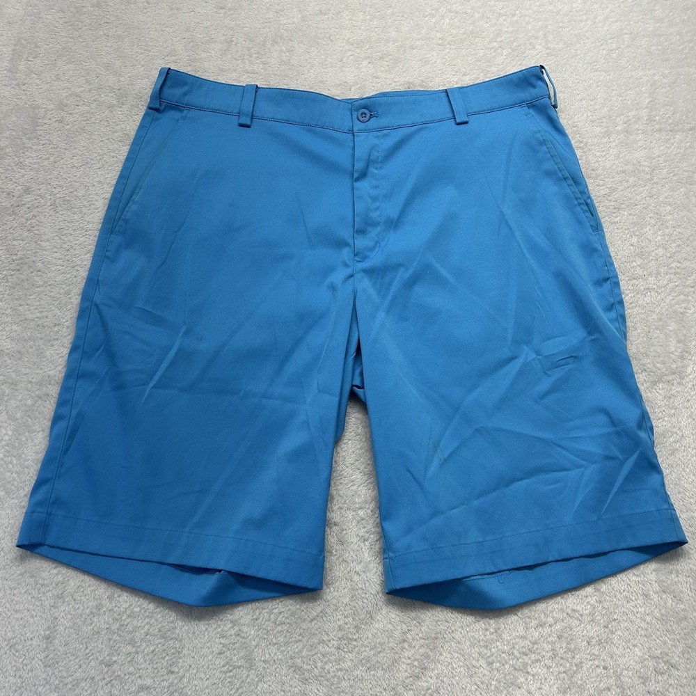 Nike Golf Shorts Mens 35 Blue Bermuda Microfiber Dri-FIT Pockets 10 Inseam